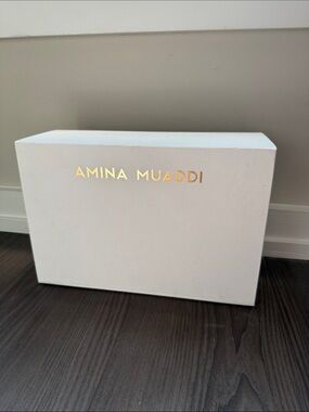 Amina Muaddi empty shoe box